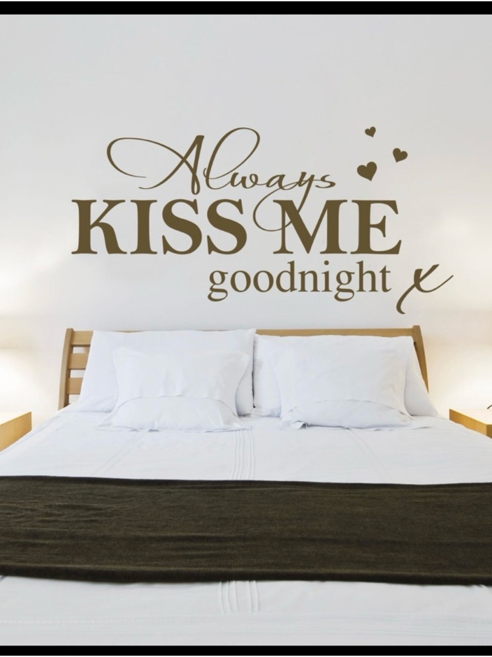 Always Kiss Me Goodnight Wall Decal - Brown